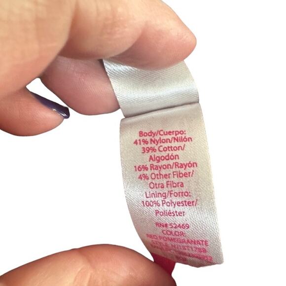 No Boundaries Maroon Lace Applique Eyelash Trim Short Sleeve Blouse Women Sz L - Picture 9 of 9